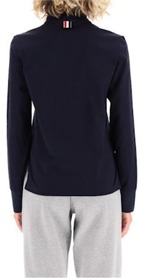 (W) THOM BROWNE 纯色海军蓝高领长袖T恤 FJS061A-06839-415 Details for (W) THOM BROWNE 纯色海军蓝高领长袖T恤 FJS061A-06839-415