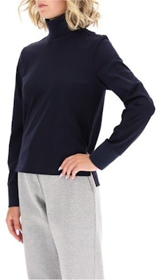 (W) THOM BROWNE 纯色海军蓝高领长袖T恤 FJS061A-06839-415 Sizing (W) THOM BROWNE 纯色海军蓝高领长袖T恤 FJS061A-06839-415