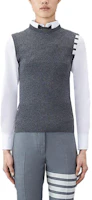 (Women) Thom Browne Solid Stripe Knit Vest in Mid Grey. FKV001A00011 (Women) Thom Browne Solid Stripe Knit Vest in Mid Grey. FKV001A00011