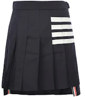 (Women) THOM BROWNE SS21 Classic Pleated Skirt with Four Stripes Navy Blue FGC402V-06146-415 (Women) THOM BROWNE SS21 Classic Pleated Skirt with Four Stripes Navy Blue FGC402V-06146-415