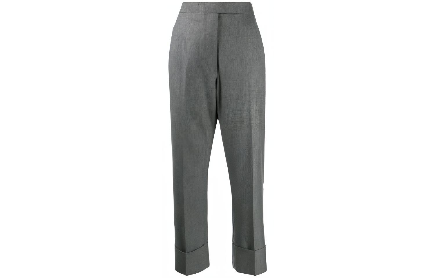 (Women) THOM BROWNE SS21  High-Waisted Grey Casual Suit Pants. FTC337A-00626-035