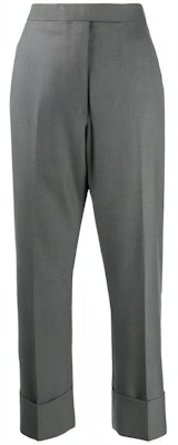 (Women) THOM BROWNE SS21 High-Waisted Grey Casual Suit Pants. FTC337A-00626-035 Buy (Women) THOM BROWNE SS21 High-Waisted Grey Casual Suit Pants. FTC337A-00626-035