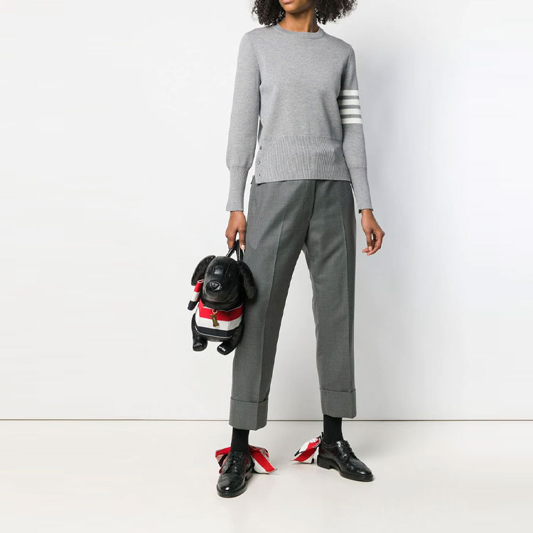 Lookbook (Women) THOM BROWNE SS21  High-Waisted Grey Casual Suit Pants. FTC337A-00626-035