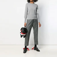 Lookbook (W) THOM BROWNE SS21 高腰灰色休閒西裝褲。 FTC337A-00626-035