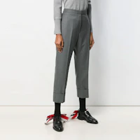 Purchase (W) THOM BROWNE SS21 高腰灰色休閒西裝褲。 FTC337A-00626-035
