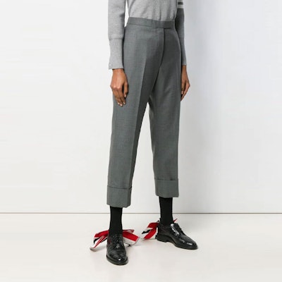 (Women) THOM BROWNE SS21 High-Waisted Grey Casual Suit Pants. FTC337A-00626-035 Purchase (Women) THOM BROWNE SS21 High-Waisted Grey Casual Suit Pants. FTC337A-00626-035
