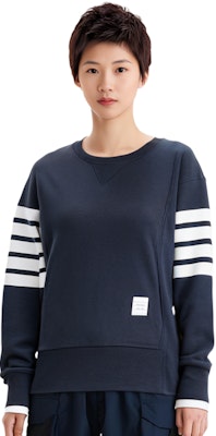 (W) 톰브라운 SS21 블루 스웻셔츠 로고와 포바 스트라이프 FJT002A-0535-415 Details for (W) 톰브라운 SS21 블루 스웻셔츠 로고와 포바 스트라이프 FJT002A-0535-415