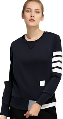 (W) 톰브라운 SS21 블루 스웻셔츠 로고와 포바 스트라이프 FJT002A-0535-415 Sizing (W) 톰브라운 SS21 블루 스웻셔츠 로고와 포바 스트라이프 FJT002A-0535-415