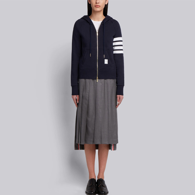 Details for (W) 톰 브라운 SS21 클래식 네이비 4-바 후디 FJT001A-00535-415