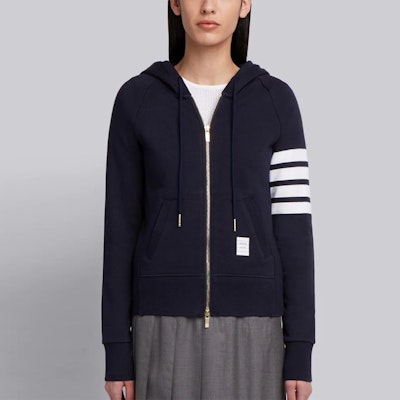 (W) 톰 브라운 SS21 클래식 네이비 4-바 후디 FJT001A-00535-415 Sizing (W) 톰 브라운 SS21 클래식 네이비 4-바 후디 FJT001A-00535-415