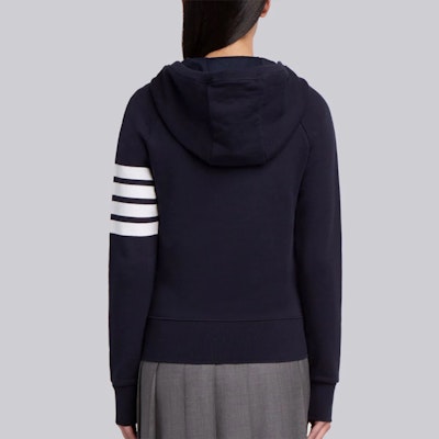 (W) 톰 브라운 SS21 클래식 네이비 4-바 후디 FJT001A-00535-415 Cheap (W) 톰 브라운 SS21 클래식 네이비 4-바 후디 FJT001A-00535-415