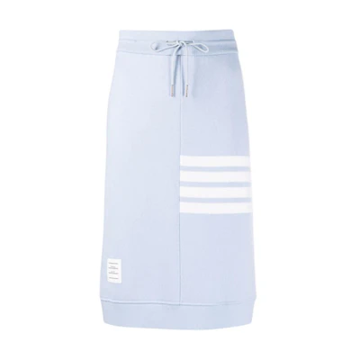 (Women) THOM BROWNE SS21 Four-Stripe Drawstring Casual Long Skirt FJK044-A07693-480