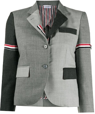 (W) Thom Browne SS21 Funmix Wool Jaket Lengan Panjang - Abu-abu. FBC010F-00473-025 Buy (W) Thom Browne SS21 Funmix Wool Jaket Lengan Panjang - Abu-abu. FBC010F-00473-025