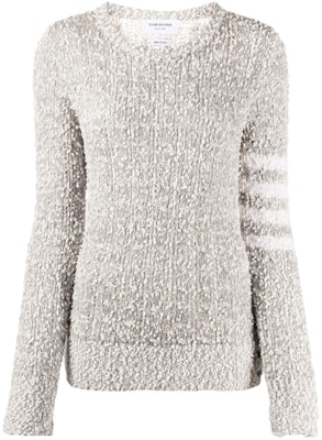 (W) Thom Browne SS21 Sweater Merino Cotton Crewneck Garis Abu-Abu Muda. FKA313A-Y9001-055 Order (W) Thom Browne SS21 Sweater Merino Cotton Crewneck Garis Abu-Abu Muda. FKA313A-Y9001-055