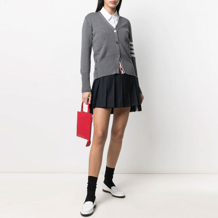 Purchase (W) Falda Mini Thom Browne SS21 Azul Marino de Lana Entallada de Tiro Medio. FGC402V-00626-415