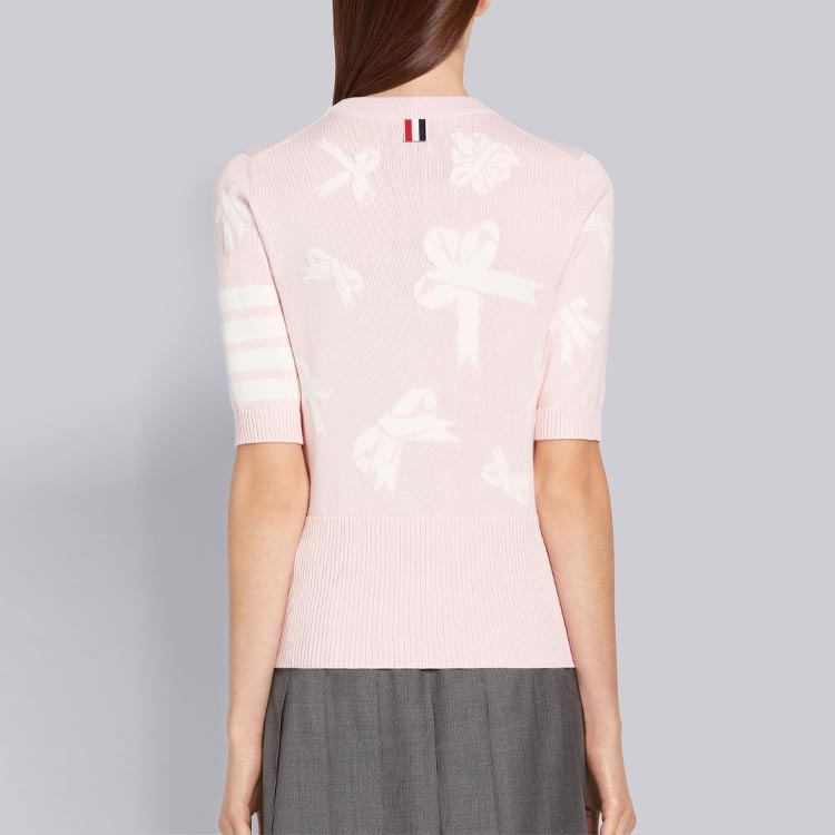 (Women) THOM BROWNE SS21 Pink Logo Stripe Contrast Print Crewneck T-Shirt. FKA325A-Y3006-642 圖 5