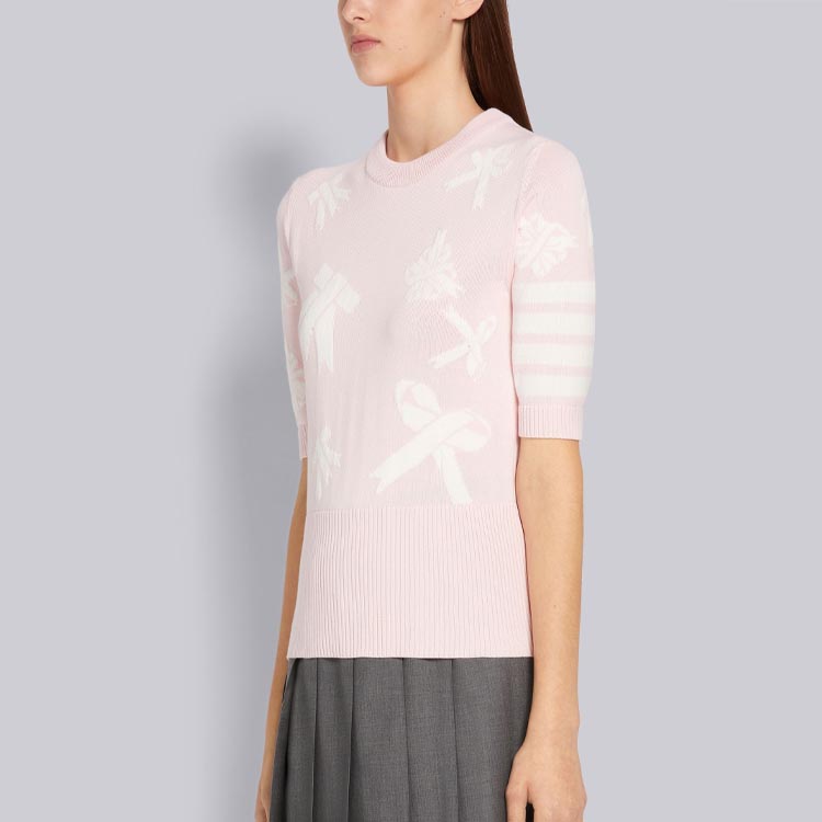 (Women) THOM BROWNE SS21 Pink Logo Stripe Contrast Print Crewneck T-Shirt. FKA325A-Y3006-642 圖 6