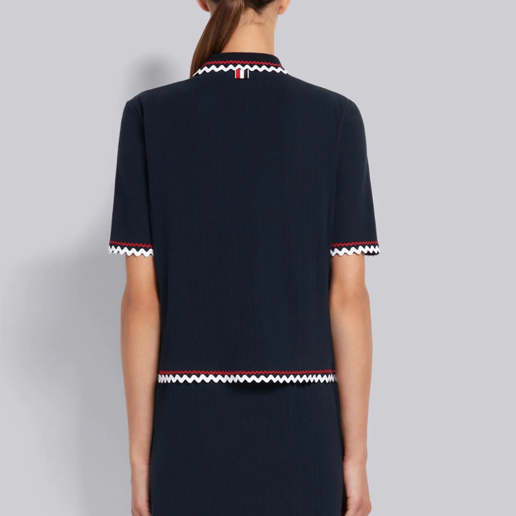 Purchase (W) 汤姆布朗 SS21 女款短袖针织开衫 海军蓝. FJP041A-07275-415