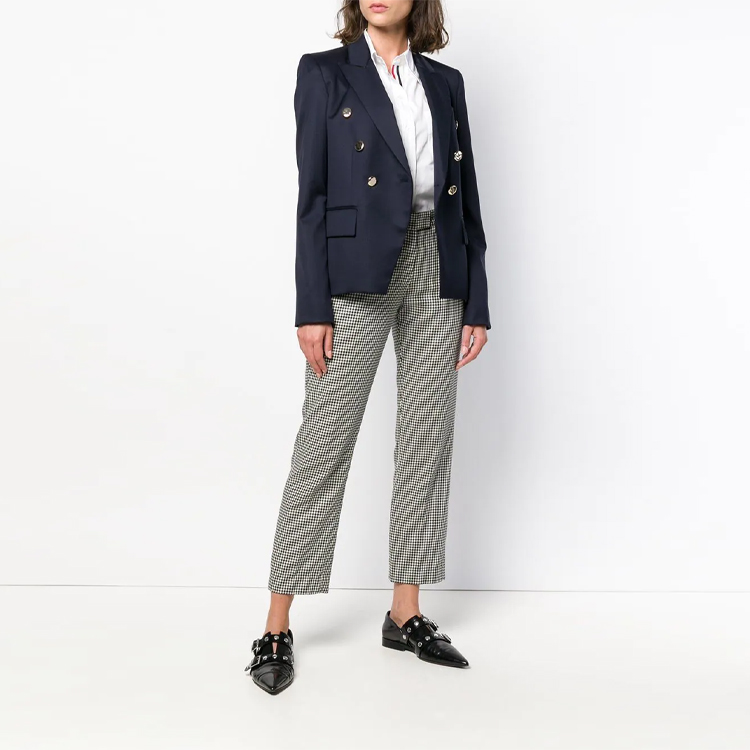 Lookbook (W) THOM BROWNE SS21 Camisa Blanca con Detalle de Satén FLL012E-03113-100