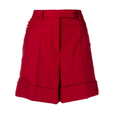 (Women) THOM BROWNE SS21 Shetland High Waist Belted Casual Shorts Red Women. FTC363T-03793-600