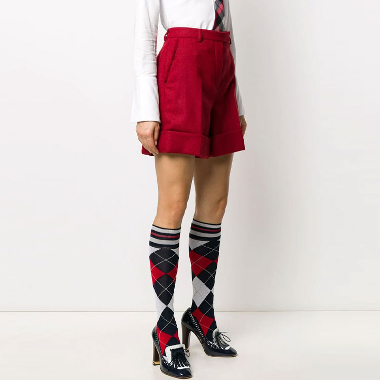 Shop (W) THOM BROWNE SS21 Celana Pendek High Waist Belt Merah Wanita. FTC363T-03793-600