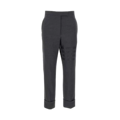 (Women) THOM BROWNE SS21 Solid High-Waist Casual Pants Women’s Dark Grey FTC337A-06146-025