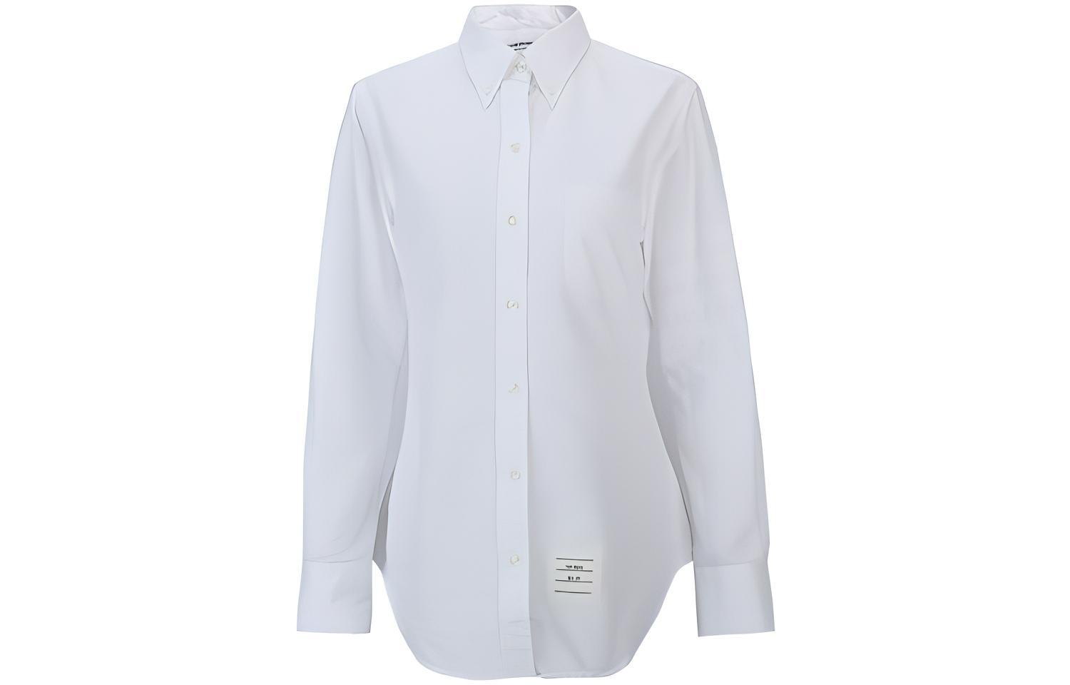 (Women) THOM BROWNE SS21 White Logo Shirt FLL005A-06496-100