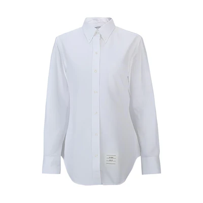 (Women) THOM BROWNE SS21 White Logo Shirt FLL005A-06496-100