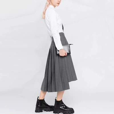 (Women) THOM BROWNE SS21 White Logo Shirt FLL005A-06496-100 Shop (Women) THOM BROWNE SS21 White Logo Shirt FLL005A-06496-100