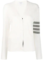 Order (W) 톰 브라운 SS21 화이트 브이넥 가디건 시그니처 스트라이프 FKC207A-00219-100