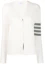 Order (Women) Thom Browne SS21 White V-Neck Cardigan with Signature Stripes FKC207A-00219-100