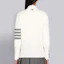 Purchase (Women) Thom Browne SS21 White V-Neck Cardigan with Signature Stripes FKC207A-00219-100