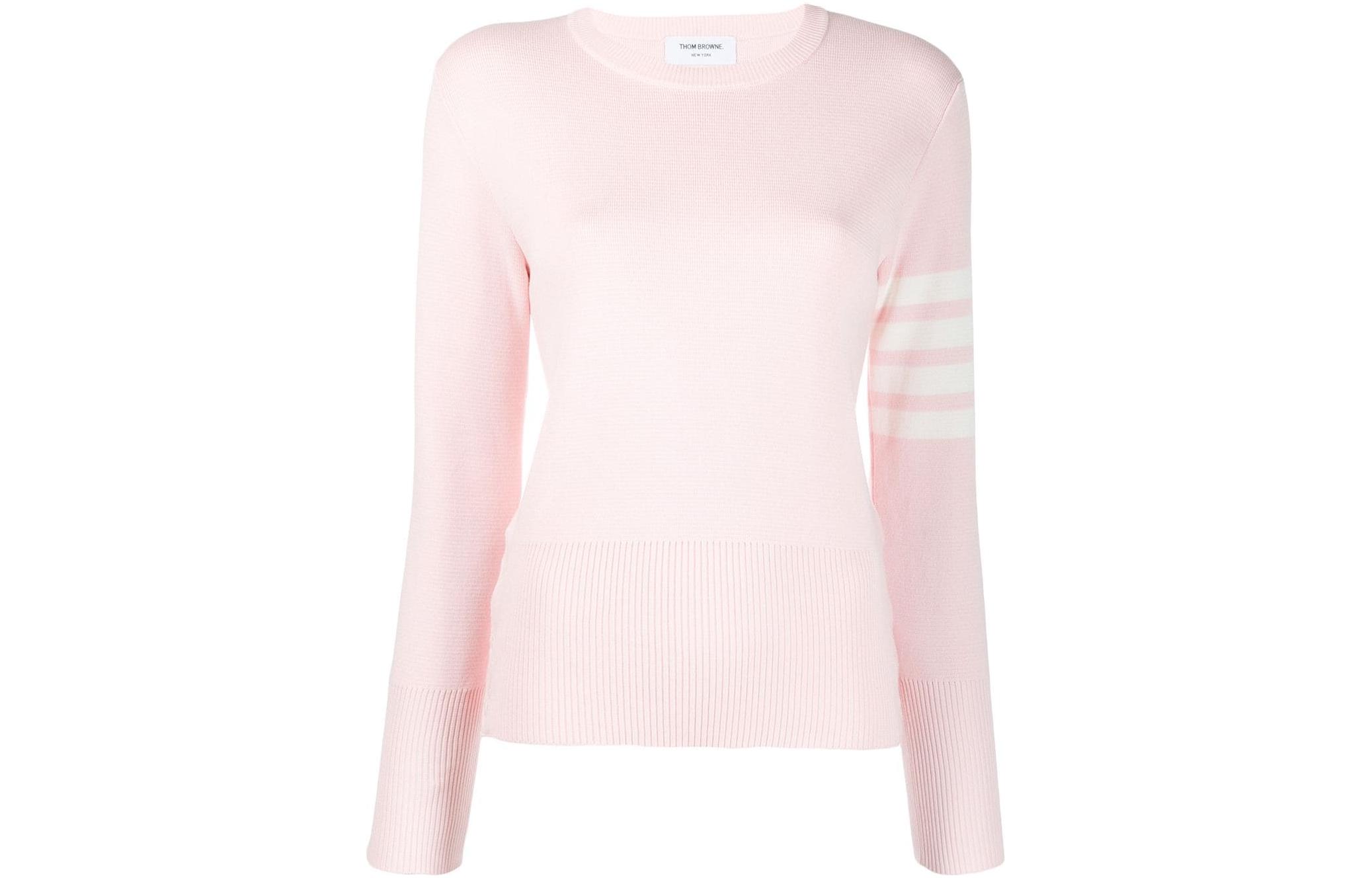 (Women) Thom Browne SS22  4-Bar Pink Crewneck Knit Sweater. FKA239A-00219-680 圖 2