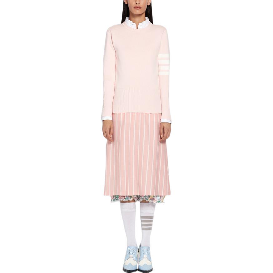 (Women) Thom Browne SS22  4-Bar Pink Crewneck Knit Sweater. FKA239A-00219-680 圖 3