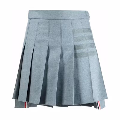 (Women) Thom Browne SS22 4-Stripe Mini Pleated Skirt Blue FGC402V-06393-420
