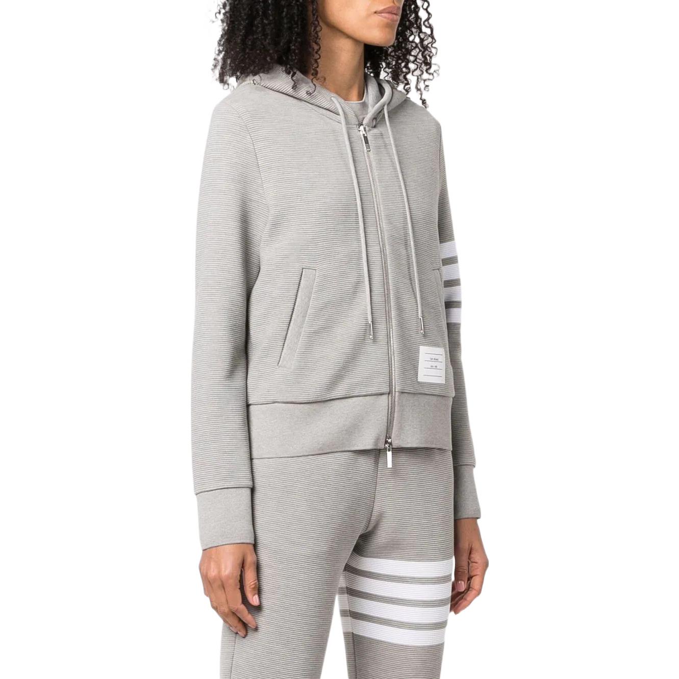 (Women) THOM BROWNE SS22  Classic 4-Bar Hoodie Gray Long Sleeve. FJT205A-08138-055 圖 3