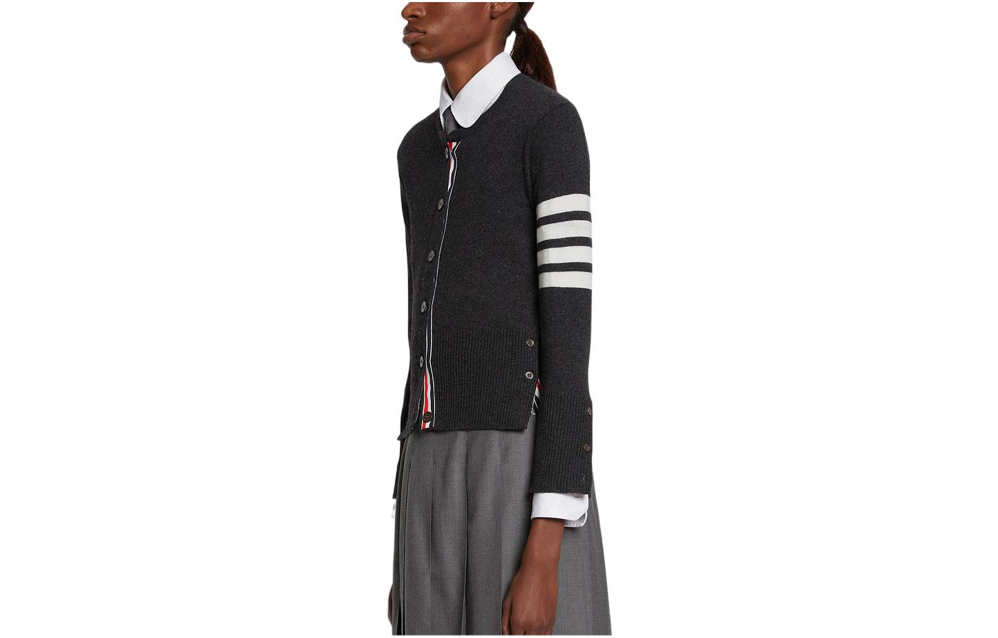 (Women) THOM BROWNE SS22  Classic Four-Bar Cashmere Sweater Grey FKC002A-00011-025 圖 4