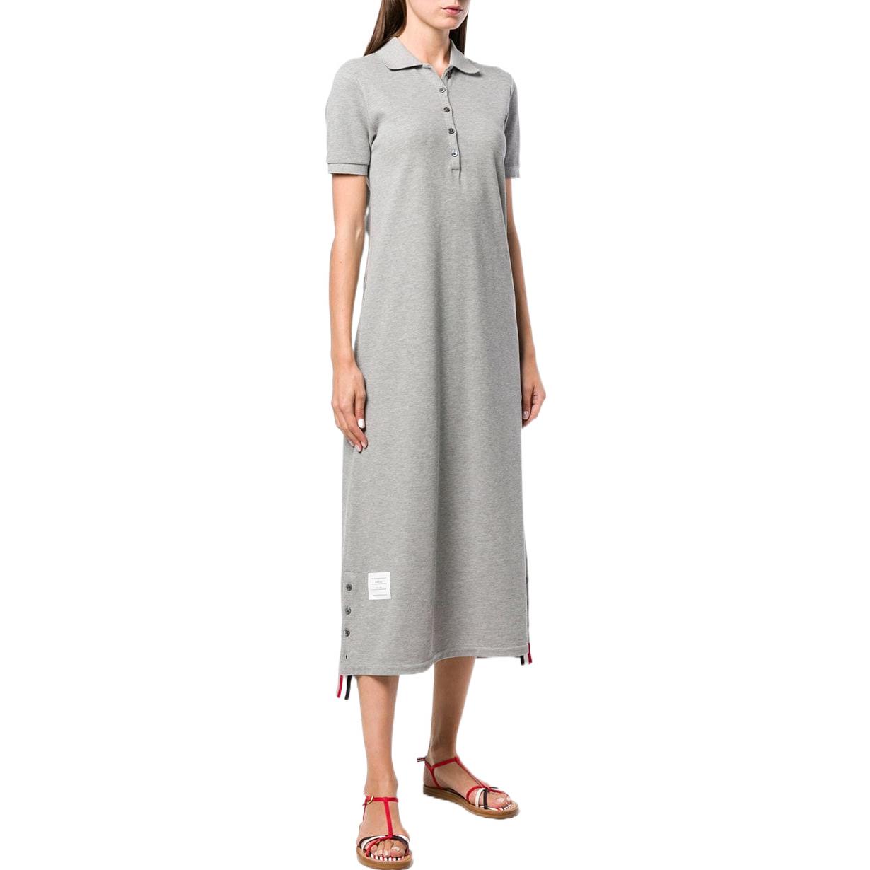 Purchase (W) 톰 브라운 SS22 그레이 중앙 스트라이프 반팔 드레스. FJD034A-00050-055