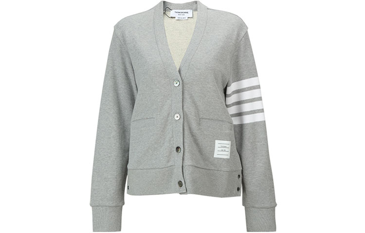 (Women) Thom Browne SS22  Grey Striped Knit Sweater FJT069A-00535-055