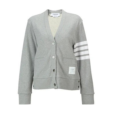 (Women) Thom Browne SS22 Grey Striped Knit Sweater FJT069A-00535-055