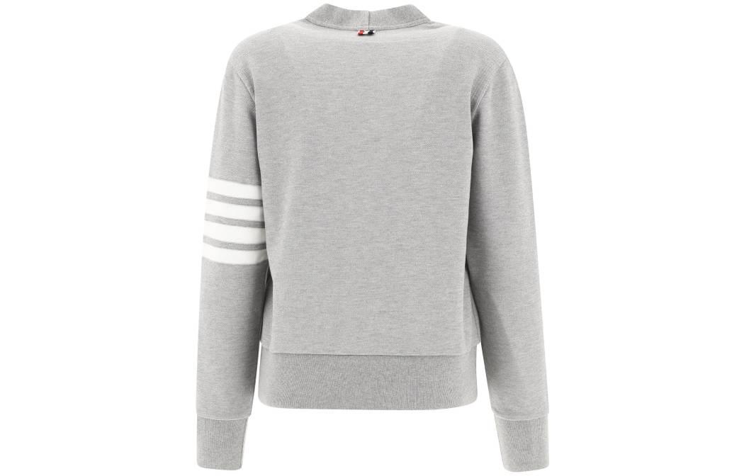(Women) THOM BROWNE SS22  Grey Striped V-Neck Knit Cardigan Sweater. FJT217A-J0008-055 圖 3
