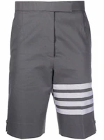 (Women) THOM BROWNE SS22 Loose Fit Striped Gray Mid-Length Shorts. FTC404U-07890-035 (Women) THOM BROWNE SS22 Loose Fit Striped Gray Mid-Length Shorts. FTC404U-07890-035