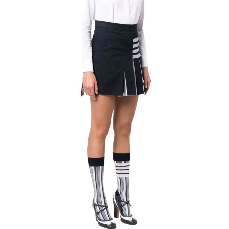 Purchase (W) Falda Plisada Navy Blue Thom Browne SS22 con Rayas Four-Bar. FGC846A-07890-415