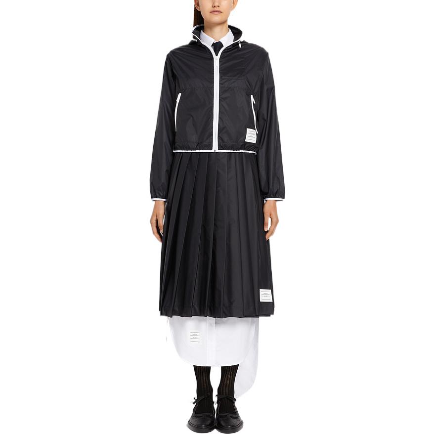 (Women) THOM BROWNE SS22  Navy Blue Solid Zip Windbreaker Hooded Jacket FJT209A-06859-415 圖 4