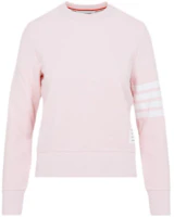 (Women) THOM BROWNE SS22 Pink 4-Bar Stripe Classic Crewneck Sweatshirt FJT204A-08138-680 (Women) THOM BROWNE SS22 Pink 4-Bar Stripe Classic Crewneck Sweatshirt FJT204A-08138-680