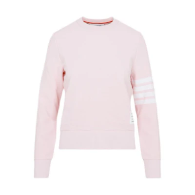 (Women) THOM BROWNE SS22 Pink 4-Bar Stripe Classic Crewneck Sweatshirt FJT204A-08138-680