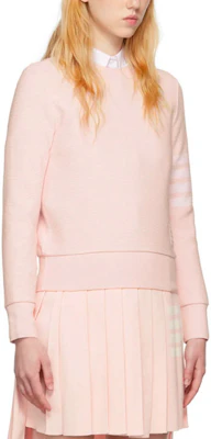 (W) THOM BROWNE SS22 Pink 4-Bar Stripe Crewneck Sweatshirt Klasik. FJT204A-08138-680 Details for (W) THOM BROWNE SS22 Pink 4-Bar Stripe Crewneck Sweatshirt Klasik. FJT204A-08138-680