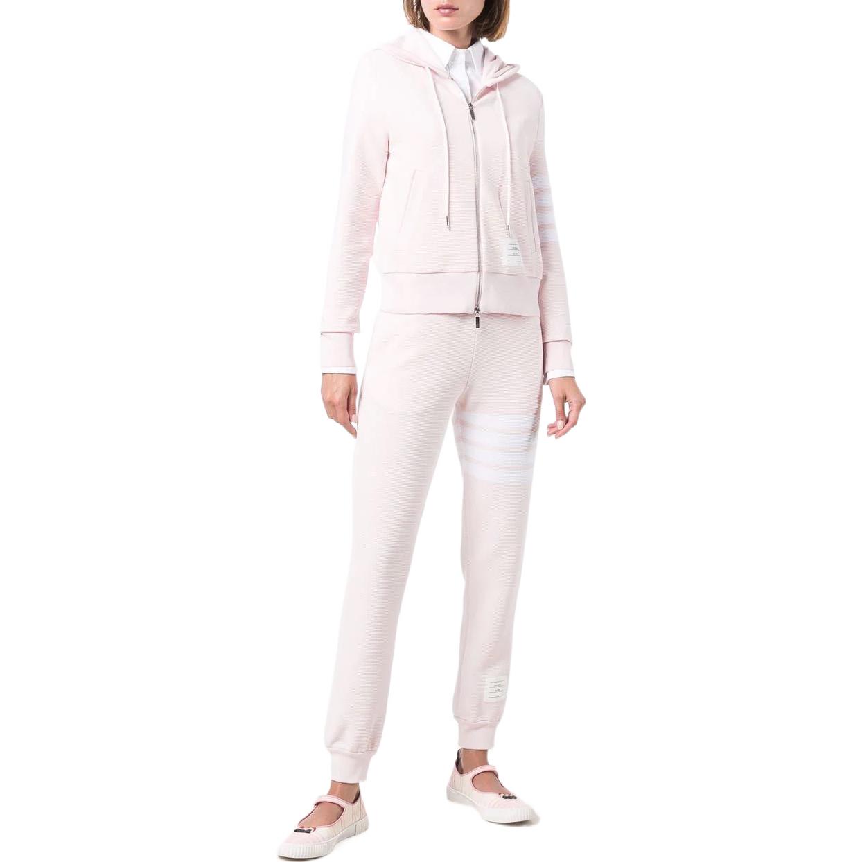 (Women) THOM BROWNE SS22  Pink Sweatshirt Jacket with Four-Bar Stripes. FJT205A-08138-680 圖 3
