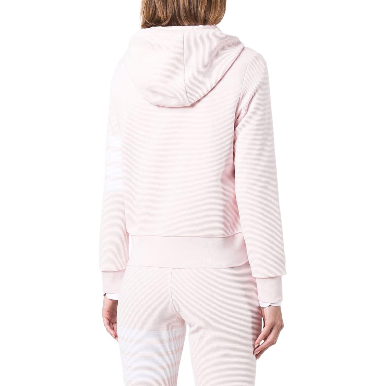 (Women) THOM BROWNE SS22  Pink Sweatshirt Jacket with Four-Bar Stripes. FJT205A-08138-680 圖 4