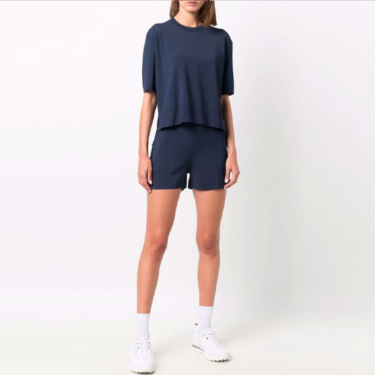 (Women) THOM BROWNE SS22  Solid Printed Drawstring Shorts Navy Blue. FKQ004A-Y5501-415 圖 3